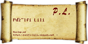 Pálfi Lili névjegykártya