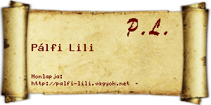 Pálfi Lili névjegykártya